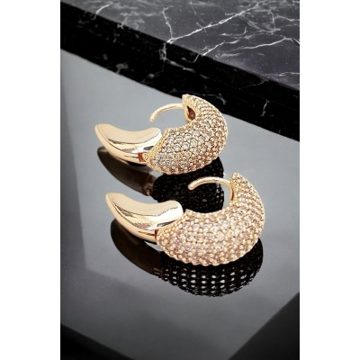 VIP Seri Özel Tasarım Zirkon Taşlı Çelik Küpe