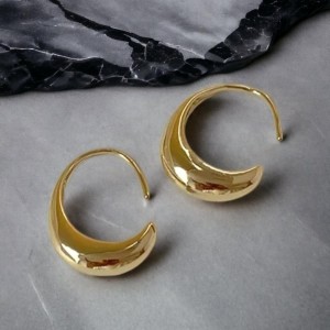 Çelik Pirinç Halka C Küpe Gold -Günlük ve Spor Tarz-2.5 cm Boyut Çelik Pirinç Halka C Küpe Gold -Günlük ve Spor Tarz-2.5 cm Boyut
