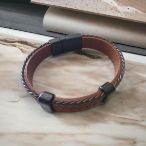 Kahverengi Renk Hakiki Deri Erkek Bileklik Kahverengi Renk Hakiki Deri Erkek Bileklik