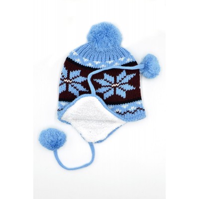 3-5 Yaş Erkek Çocuklar İçin Ponponlu Kulaklı Bere - Sevimli ve Sıcak Kış Aksesuarı