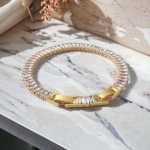 Gold Kaplama Kararmaz Çelik Su Yolu Bileklik - Zarif ve Kararmaz Takı