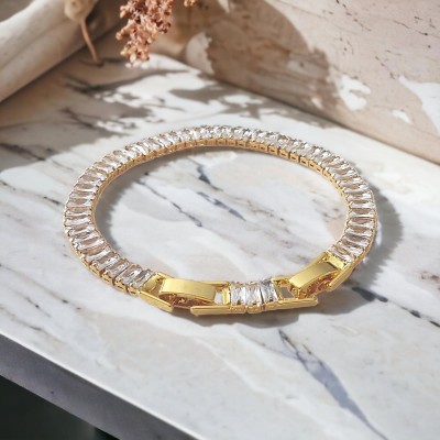 Gold Kaplama Kararmaz Çelik Su Yolu Bileklik - Zarif ve Kararmaz Takı