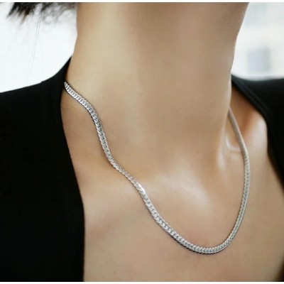 Paslanmaz Çelik Unisex İtalyan Zincir Kolye - Modern ve Şık Tasarım - 55 cm Uuznluk