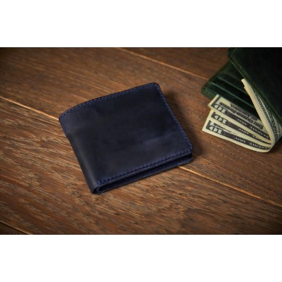 Hakiki Deriden El Yapımı Lacivert Erkek Cüzdanı | Kişiye Özel Gravür Seçeneği 
