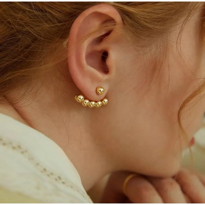 Zarif ve Şık Minimalist Altın Renk Antialerjik Çelik Top Küpe