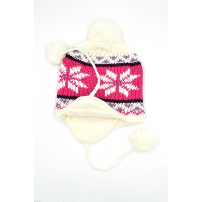 Yumuşak Kürklü Ponponlu Kulaklı Bere - 3-5 Yaş Kız Çocukları İçin Sevimli Kışlık Aksesuar