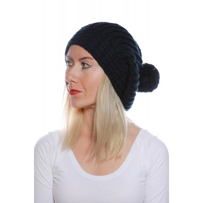 Lüx Ponponlu Bayan Lacivert Bere