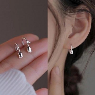 Tiny Flower Stud Earrings | Minimalist Silver Earrings for Women Gift Tiny Flower Stud Earrings | Minimalist Silver Earrings for Women Gift