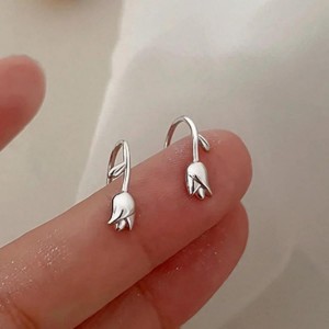 Tiny Flower Stud Earrings | Minimalist Silver Earrings for Women Gift