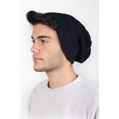 Lacivert Erkek Yün Bere - Soğuk Havalara Karşı Mükemmel Koruma