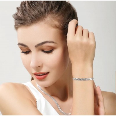 Paslanmaz Çelik Unisex İtalyan Zincir Bileklik ve Kolye Seti - Modern ve Şık Tasarım