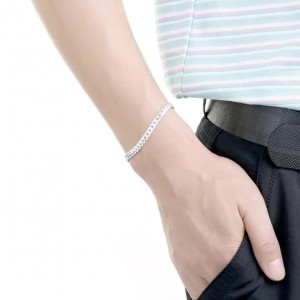 Paslanmaz Çelik Unisex İtalyan Zincir Bileklik - Modern ve Şık Tasarım - 25 cm Uzunluk