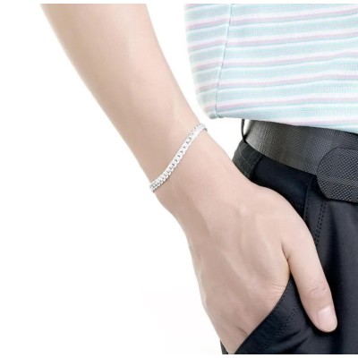 Paslanmaz Çelik Unisex İtalyan Zincir Bileklik - Modern ve Şık Tasarım - 25 cm Uzunluk