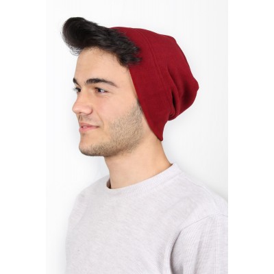 Şık ve Sıcak Tutucu Bordo Polar Erkek Basic Bere - Soğuk Havalarda Stilinizi Tamamlayın