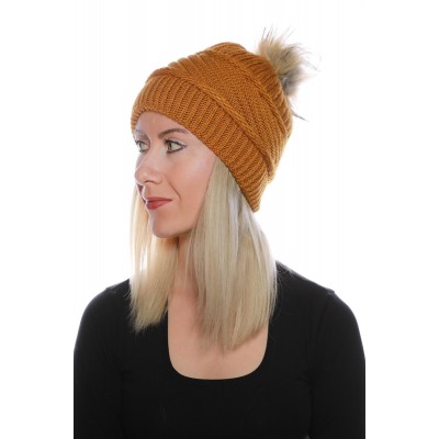 Şık Ponponlu Bayan Yün Bere Hardal Sarısı - Soğuk Havalara Tarzınızı Ekleyin