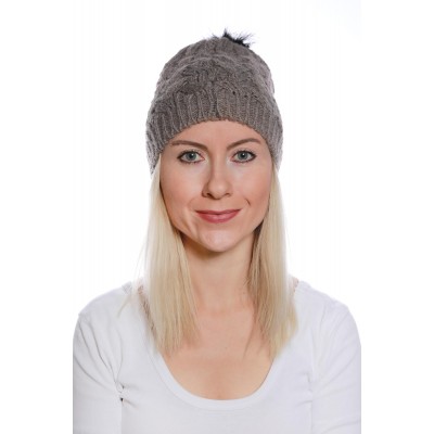 Şık Bayan Ponponlu Yün Bere Yünü - Sıcak ve ModernTasarım - Kahverengi