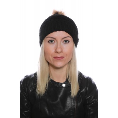 Ponponlu Tasarım Bayan Yün Siyah Bere - Soğuk Havalara Şıklık Katın