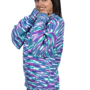 Renkli Örgü Bayan Yün Kazak 