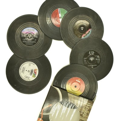 Retro Plak Tasarım Bardak Altlıkları Yabancı Klasik  Retro Plak Tasarım Bardak Altlıkları Yabancı Klasik