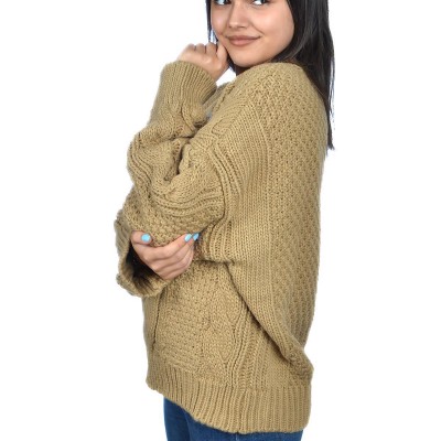 Salaş Model Bayan Yün Kazak Vizon