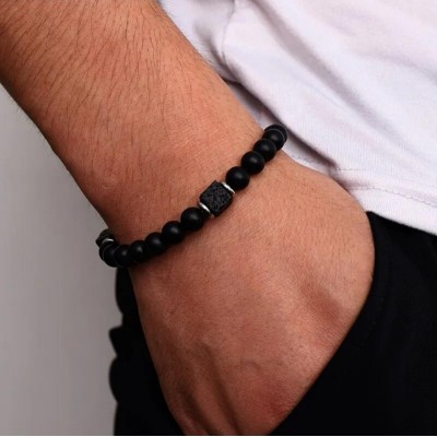 Siyah Oniks Doğal Taş Zayıflama Bilekliği - Negatif Enerjilerden Arının, Dengenizi Bulun !