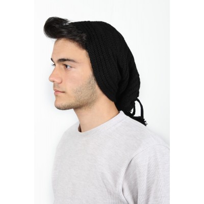 Siyah Ponponlu Erkek Yün Bere - Sıcak Tutma ve Tarzı Bir Araya Getirin