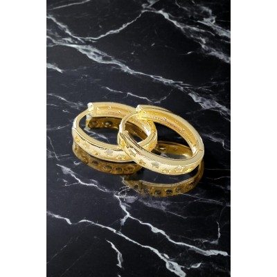 Yıldız Detaylı Özel Vip Seri Çelik Halka Küpe - Zarafetin ve Lüksün Simgesi