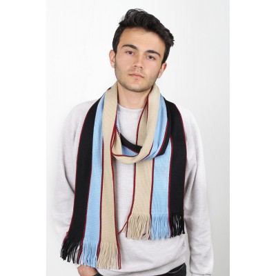 Triko Erkek Çizgili Atkı