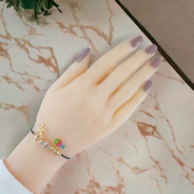 Ayarlanabilir Asansörlü Balık ve Deniz Yıldızı Figürlü Pandora Bileklik | Yeşil Renkli Kordon Ayarlanabilir Asansörlü Balık ve Deniz Yıldızı Figürlü Pandora Bileklik | Yeşil Renkli Kordon