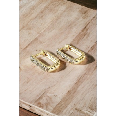 Özel Dikdörtgen Tasarım Zirkon Taşlı VIP Serisi Çelik Küpe – Kararmaz Alerji Yapmaz 