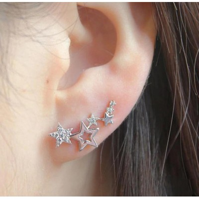 Yıldız Tasarım Çelik Küpe | Zarif ve Modern Takı