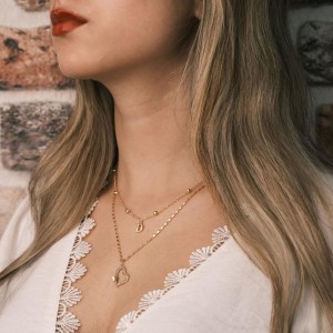 Zirkon Taşlı Gold Renk Çift Kalpli Kolye | Zarif Tasarım Çelik Kolye Zirkon Taşlı Gold Renk Çift Kalpli Kolye | Zarif Tasarım Çelik Kolye